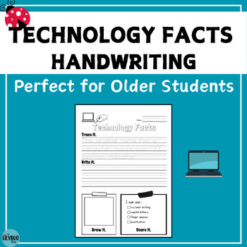 Preview of Technology Facts Handwriting Practice for Older Students // 25 Worksheets