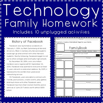 Preview of Technology Family Activities