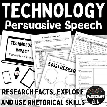 Preview of Technology Impact Persuasive Project | Rhetoric | Speech | Opinion