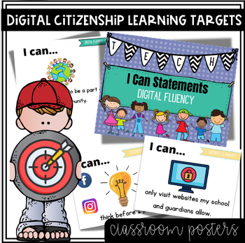Preview of Technology K-5 Digital Citizenship I Can Statements