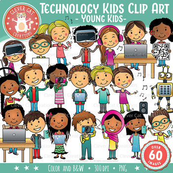 Preview of Technology Kids Clip Art – Young Kids (STEM series)