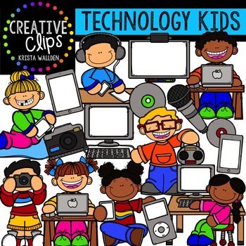 Preview of Technology Kids {Creative Clips Digital Clipart}