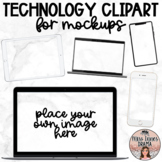 Technology Laptop, iPad, Phone Mockup Clip Art