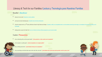 Preview of Technology (Literacy) Resources for Families