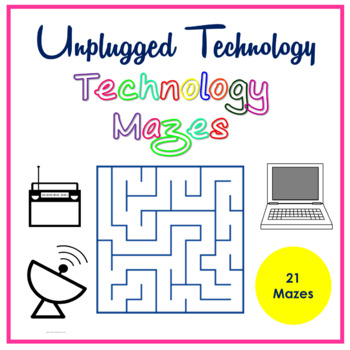 Preview of Unplugged Technology Mazes - Digital Distance Learning