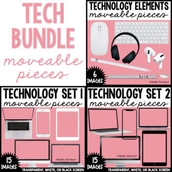 Preview of Technology Moveable Pieces BUNDLE Scene Creator Elements for Mockups
