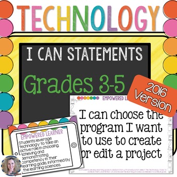 Preview of Technology I Can Statements for Grades 3-5