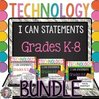 Preview of Technology I Can Statements K-8 BUNDLE