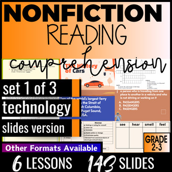 Preview of Technology NonFiction Reading Comprehension Google Slides Digital Resources Set1