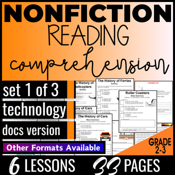 Preview of Technology Nonfiction Reading Passages with Comprehension Question 2nd 3rd Grade