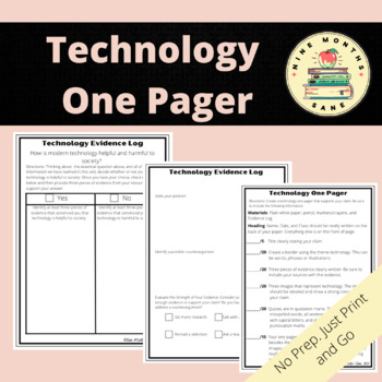 Preview of Technology One Pager