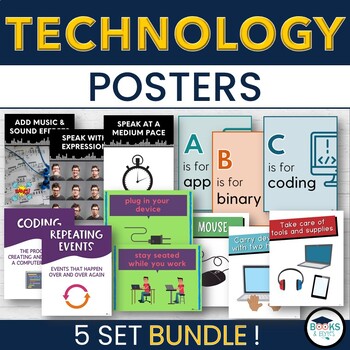 Preview of Technology Posters - Bulletin Board Display Set for Libraries and Classrooms