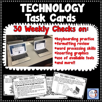 Preview of Technology Test Prep:  Keyboarding practice quick checks! (Yearlong set of 30!)