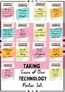 Preview of Technology Rules - Taking Care of Our Technology! Poster Set
