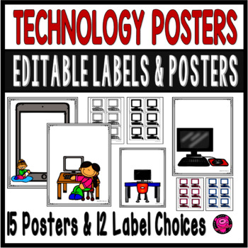 Preview of Technology Rules and Posters EDITABLE and PRINTABLE