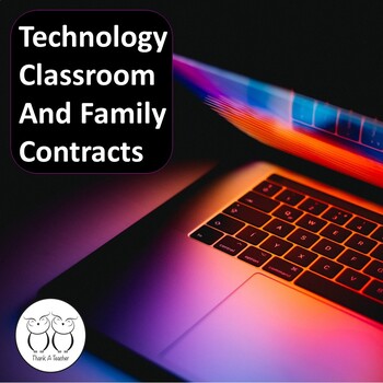 Preview of Technology School and Family Contracts Freebie