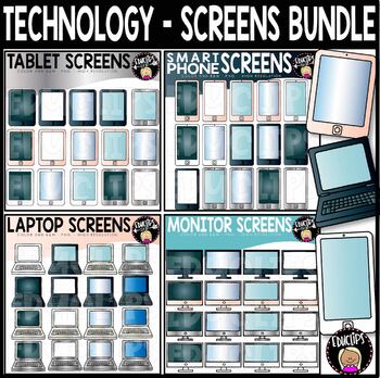 Preview of Technology - Screens Clip Art Bundle {Educlips Clipart}