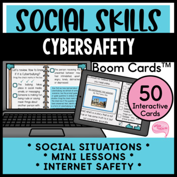 Preview of Technology Social Situations and Internet Safety Speech Therapy Boom Cards