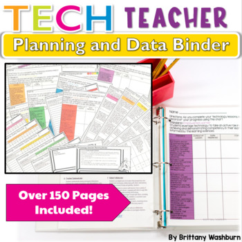 Preview of Technology Teacher Planning and Data Binder to Track and Assess ISTE Standards