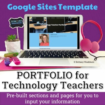 Preview of Technology Teacher Portfolio Google Site Template