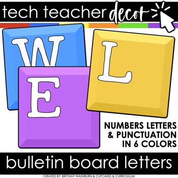 Preview of Technology Themed Decor Bulletin Board Letters