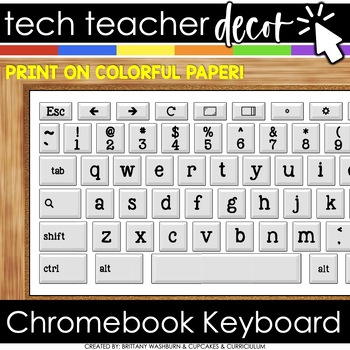 Preview of Technology Themed Decor Giant Chromebook Keyboard