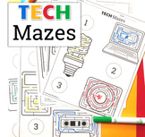 UNPLUGGED Technology Themed Maze Worksheets FREEBIE