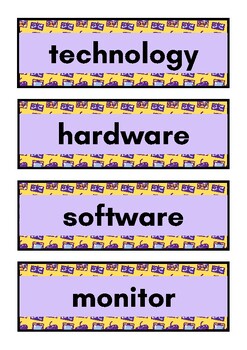 Preview of Technology Vocabulary Word Wall Cards