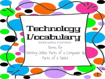 Preview of Technology Vocabulary Word Wall Posters