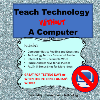 Preview of Teach Technology WITHOUT a Computer | Distance Learning