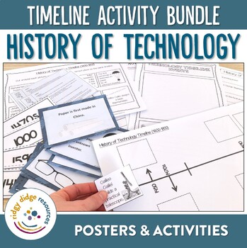 Preview of Technology and Inventions Timeline Posters, Powerpoint, Worksheet and Activities