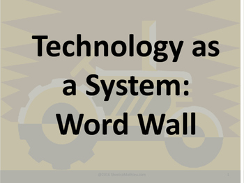 Preview of Technology as a System - Picture and Definition Word Wall