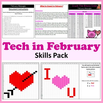 Preview of Technology in February Valentines Day Activities - President Lincoln, Rosa Parks