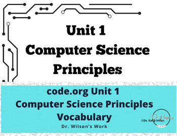 Preview of Techy code.org Unit 1 Computer Science Priciples Vocabulary Cards