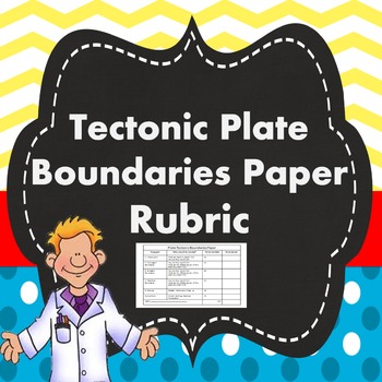 Preview of Tectonic Plate Boundaries Paper Rubric