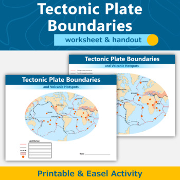 Preview of Tectonic Plate Boundaries and Volcanic Hotspots Worksheet and Handout