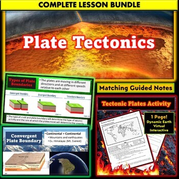 Preview of Tectonic Plates Lesson Resource BUNDLE! (PPT, Notes, Dynamic Earth Interactive)