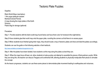 Preview of Tectonic Plate Puzzles