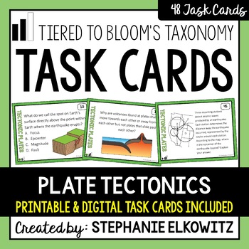 Preview of Plate Tectonics Task Cards | Printable & Digital