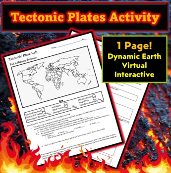 Preview of Tectonic Plates Lab Activity - Mapping PLUS Dynamic Earth Interactive Guide