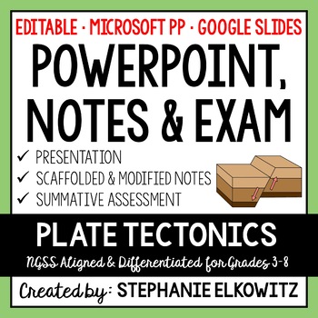 Preview of Plate Tectonics PowerPoint, Notes and Exam - Google Slides