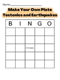 Tectonic Plates and Earthquakes Bingo