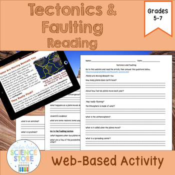 Preview of Tectonics & Faulting Web-Quest Reading Activity- FREEBIE