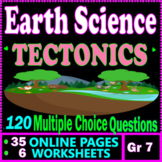 Tectonics. Geology. 6 Worksheets. 120 Questions. Grade 7. 