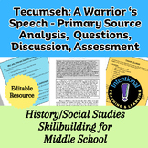 Tecumseh- A Warrior's Speech- Primary Source Analysis, Que