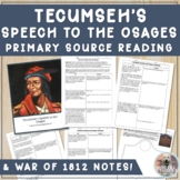 Tecumseh's Speech to the Osage Primary Source Worksheet + 
