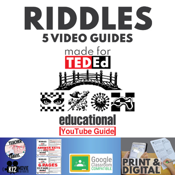 Preview of Ted-Ed 5 Riddles YouTube Video Guide Bundle | Problem Solving | Word Problems
