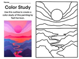 Ted Harrison Landscape Color Study Practice Painting Worksheet