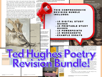 Preview of Ted Hughes Poetry Bundle! (Digital + Printable Guides, PPT, Worksheets)