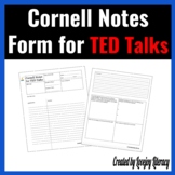 Ted Talk Cornell Note Graphic Organizer for the avid learner l College Elective